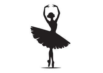 ballerina dancer logo silhouette vector design, ballet silhouette ballerina logo icon silhouette, ballerina female performance ballet pose logo silhouette logo vector silhouette on white background    © Adobe design