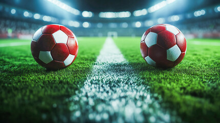 Sports Competition Matchup. football stadium, team versus logo, green fields background template, vs match, two teams, versus background image