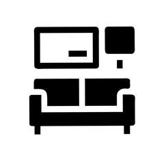 Living Room Icon – Home Interior Symbol, Furniture and Cozy Space Design