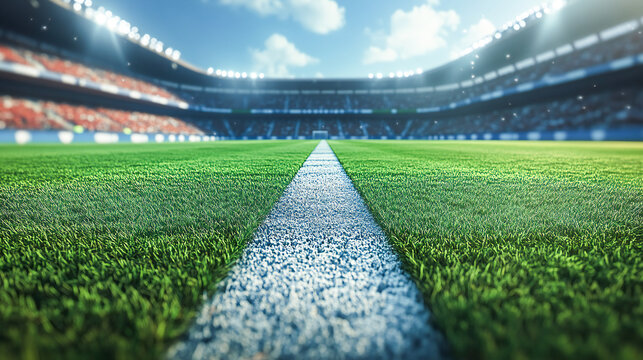 Sports Competition Matchup. football stadium, team versus logo, green fields background template, vs match, two teams, versus background image - Powered by Adobe