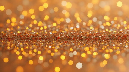 Warm, golden lights blur into a festive, glittering background.
