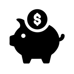 Piggy Bank Pictogram Icon – Savings and Finance Symbol Vector Illustration