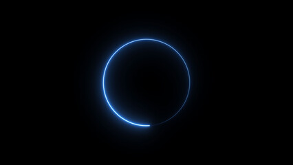 Neon blue circle frame loading icon background illustration in retro style and creating a stunning 4k illustration .	