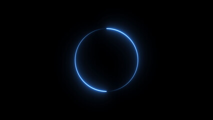 Neon blue circle frame loading icon background illustration in retro style and creating a stunning 4k illustration .	