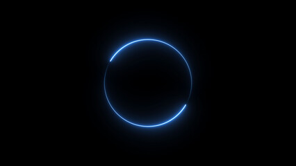 Neon blue circle frame loading icon background illustration in retro style and creating a stunning 4k illustration .	