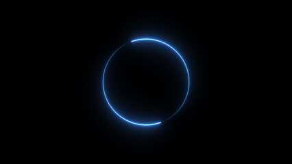 Neon blue circle frame loading icon background illustration in retro style and creating a stunning 4k illustration .	