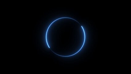 Neon blue circle frame loading icon background illustration in retro style and creating a stunning 4k illustration .	