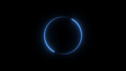 Neon blue circle frame loading icon background illustration in retro style and creating a stunning 4k illustration .	