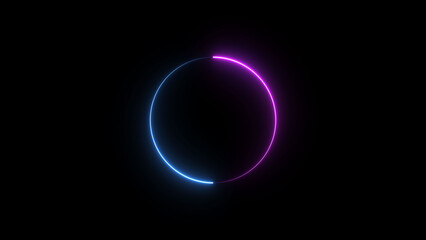 Neon blue circle frame loading icon background illustration in retro style and creating a stunning 4k illustration .	