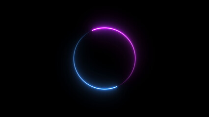 Neon blue circle frame loading icon background illustration in retro style and creating a stunning 4k illustration .	