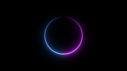 Neon blue circle frame loading icon background illustration in retro style and creating a stunning 4k illustration .	