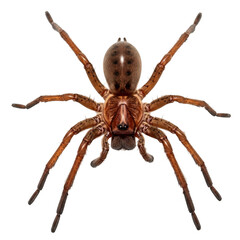 Fototapeta premium A brown spider with eight legs isolated on transparent background