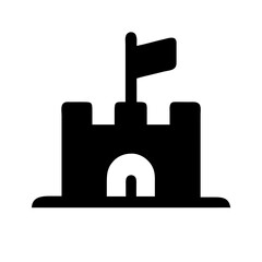 Sand Castle Pictogram Icon – Beach Summer Holiday Vector Illustration