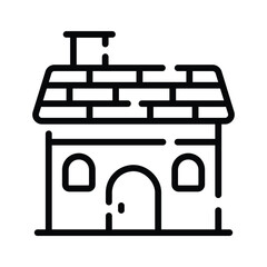 An amazing linear style icon of home building