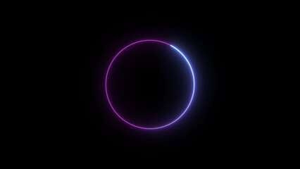 Neon blue circle frame loading icon background illustration in retro style and creating a stunning 4k illustration .	