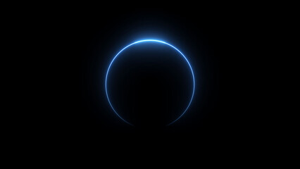 Neon blue circle frame loading icon background illustration in retro style and creating a stunning 4k illustration .	