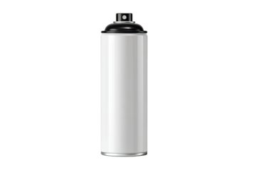 Blank white spray can, black cap