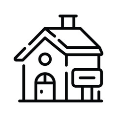 Have a look at this outline icon showing homeshed with roof