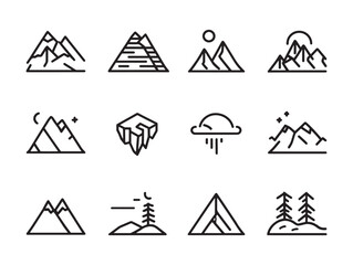 Glacier line art captures serene cold winter landscape