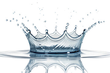 Water crown splash isolated on transparent background.