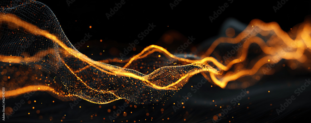 Wall mural digital background perfect for tech processes, neural networks, artificial intelligence, data transf
