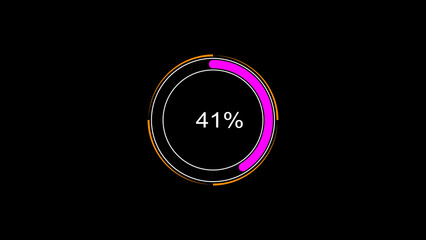 Circle loading bar icon illustration. 41% loading bar. Circular progress bar illustration. black background and creating a stunning 4k illustration.	
