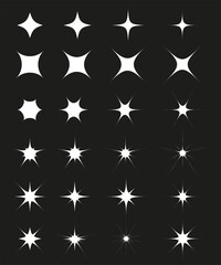 Vector stars and flares. Set of different flares