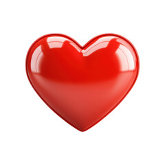 Shiny red heart, symbol of love, romance on transparent background