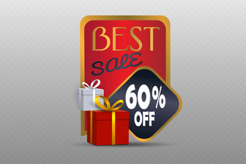 Gift boxes with holiday sale banner.