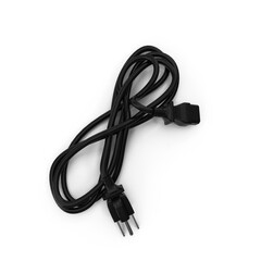 Power Cord with Electrical Plug isolated on transparent background