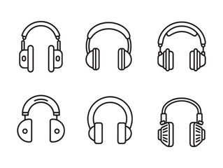 Headphones line art music for peaceful quiet moments