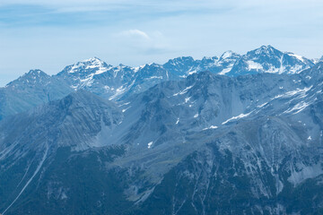 Naklejka premium Stelvio Pass, a legendary Alpine pass, one of the highest in the Alps, closed during the winter months.