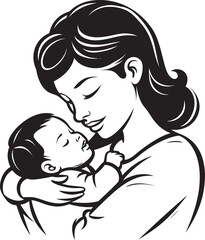 Black and Simple Mother’s Hug A Loving Hold Mother and Child