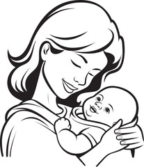 Mother’s Embrace Vector Design A Loving Silhouette Mother’s Hug