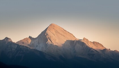 minimalist outline of mountain peak against soft sky background