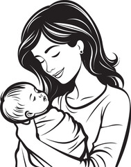 A Loving Silhouette Mother’s Hug Caring Touch Mother Holding Baby