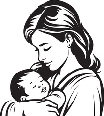 Loving Arms Mother Holding Child Mother’s Safe Embrace Vector Icon