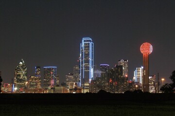 Cityscape at Night: Iconic Skyline Illuminated