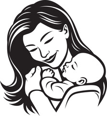 Stylish Motherly Love Black Icon Mother’s Cradle Warm Embrace