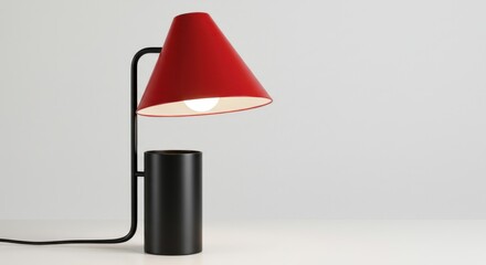 Modern red and black desk lamp