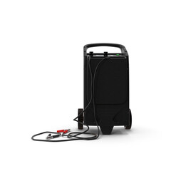 Portable Electric Power Unit with Wheels Isolated on Transparent Background