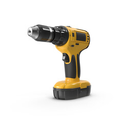 Professional Cordless Screwdriver isolated on transparent background