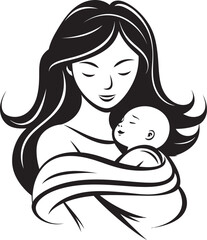 Graceful Mother Holding Her Baby Protective Hug Mother and Child