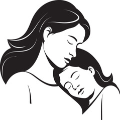 Graceful Hold Mother and Infant Simple Love Mother’s Embrace
