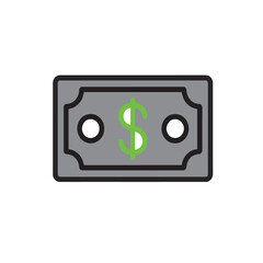 Colorful currency icons set isolated on white background