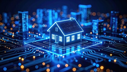 Connected Home: Futuristic Real Estate with Digital Network Integration Concept