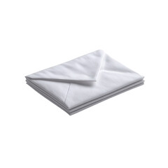 A neatly folded white napkin placed softly on a clean surface, showcasing its crisp texture and minimalistic design ideal for dining or decoration.