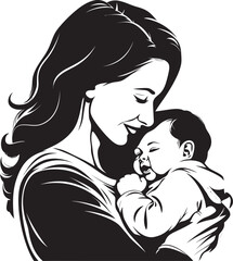 Heartwarming Mother and Newborn Design Graceful Mother Holding Her Little One