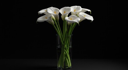 Fototapeta premium White Calla Lilies in Vase