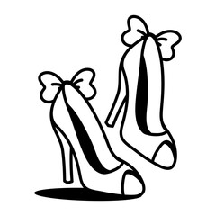 A hand drawn style icon showing heels

